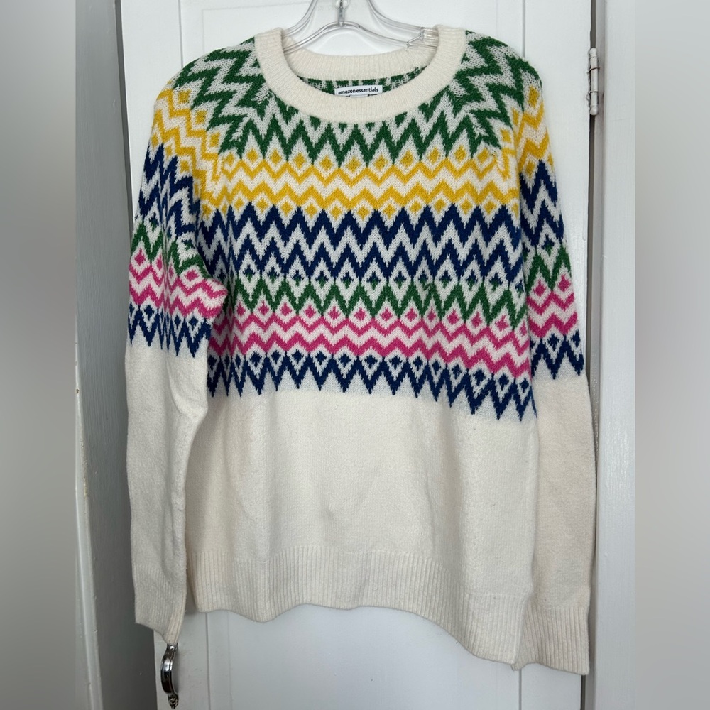 Amazon Essentials Size large Colorful Patterned Women's Sweater